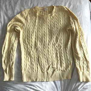 Aqua brand. Pale yellow long sleeve cable knit Top